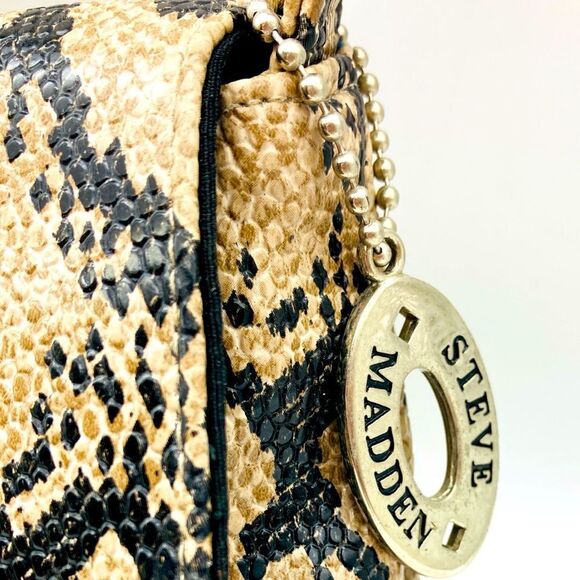 Steve Madden Snakeskin Pattern Tan and Black Women's Bag - Picture 5 of 8